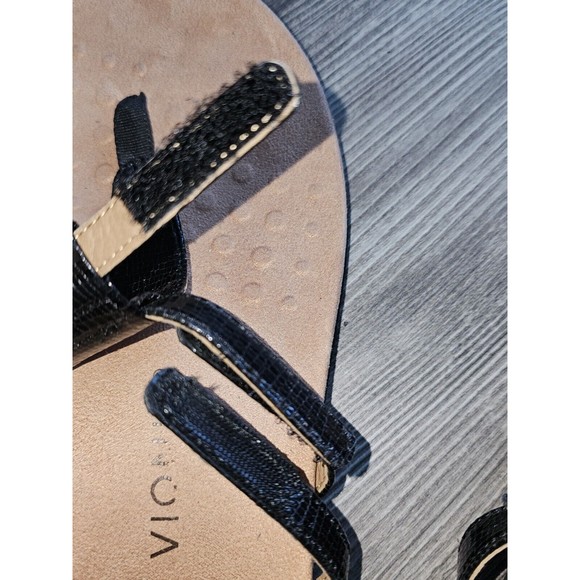 Vionic Elvia US 11 EU 43 Womens Adjustable T-Strap Thong Sandals Black - Picture 8 of 8
